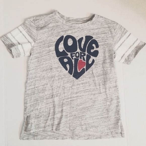 Kids LOVE FOR ALL short sleeve t-shirt girls Sz: 8 (M) marled gray, hi low - Picture 1 of 5